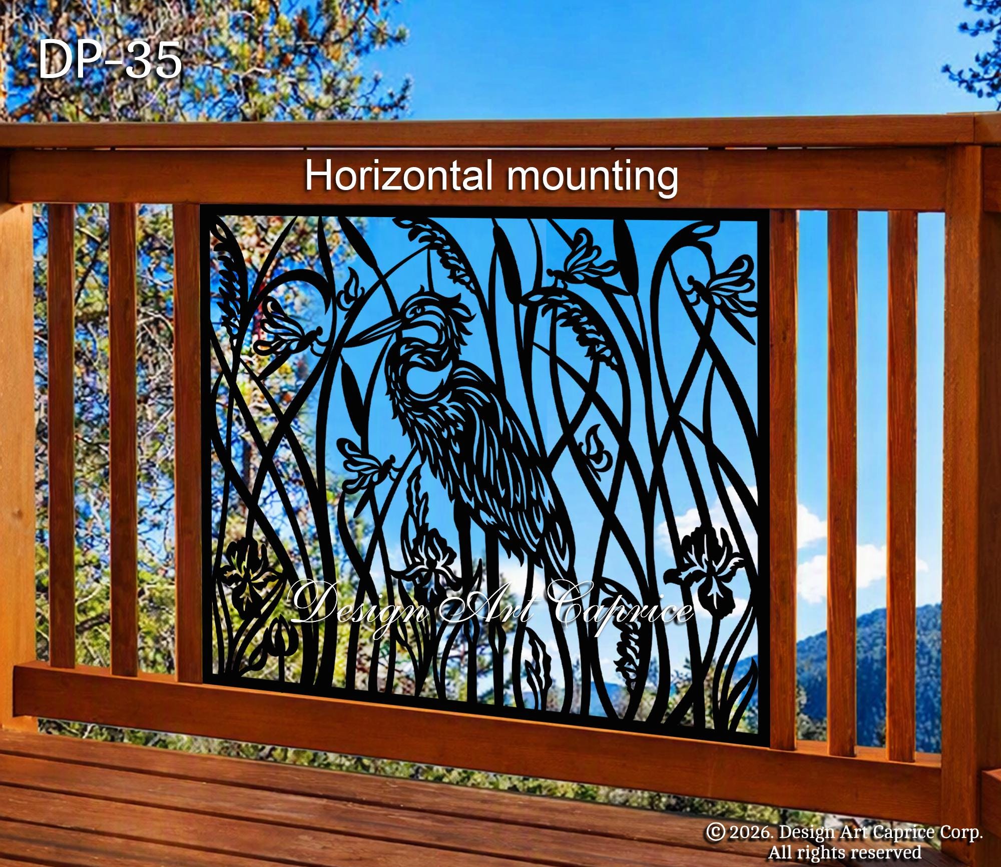 Laser Cut Metal Railing Panel | Heron Design, Custom Order (35) - Etsy