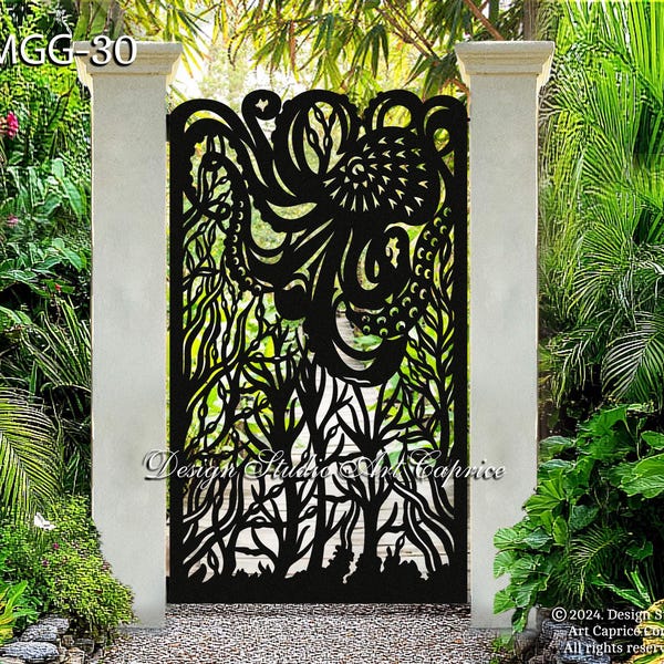 Sea Theme, Octopus / Custom Metal Entry Gate / Artistic & Unique Design / Made-to-order / Laser Cutting (30)