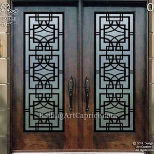 Entry Door Grill/French Doors Grill/ Security Window Metal Grill/Decorative Laser Cut Metal Panels/Custom  Designed/Outdoor or Indoor (08)