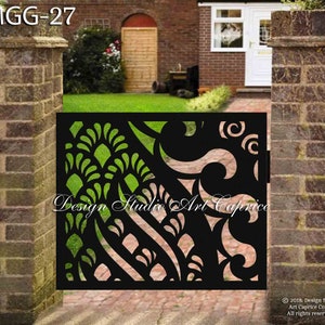 Custom Metal Entry Gate / Artistic & Unique Design / Made-to-order / Laser Cutting 27 Opening 38'' x H 32 inches