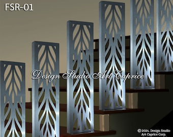 Stair Railing /Freestanding / Contemporary Artistic Design / Custom Made / Outdoor or Indoor (01)