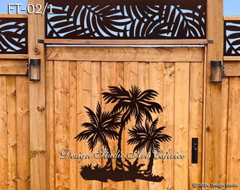 Aluminum Fence Topper /Custom Order/ Metal Privacy Screen /Fencing /Decorative Panel /Balcony, Deck Panel / Palm  Frond - 02