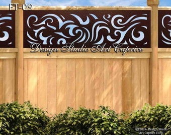 Aluminum Fence Topper /Custom Order/ Metal Privacy Screen /Fencing /Decorative Panel /Balcony, Deck Panel / Scrolls - 09