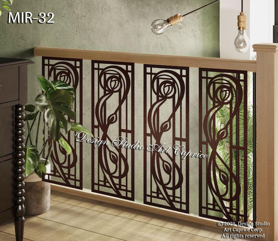 Modern Abstract Railings /decorative Panel Insert / Laser Cut / Custom ...
