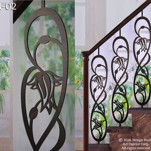 Modern Interior Railings/ Staircase Decorative Panel Inserts/ Metal Balusters/Metal Pickets/Custom Made/Outdoor or Indoor (02)