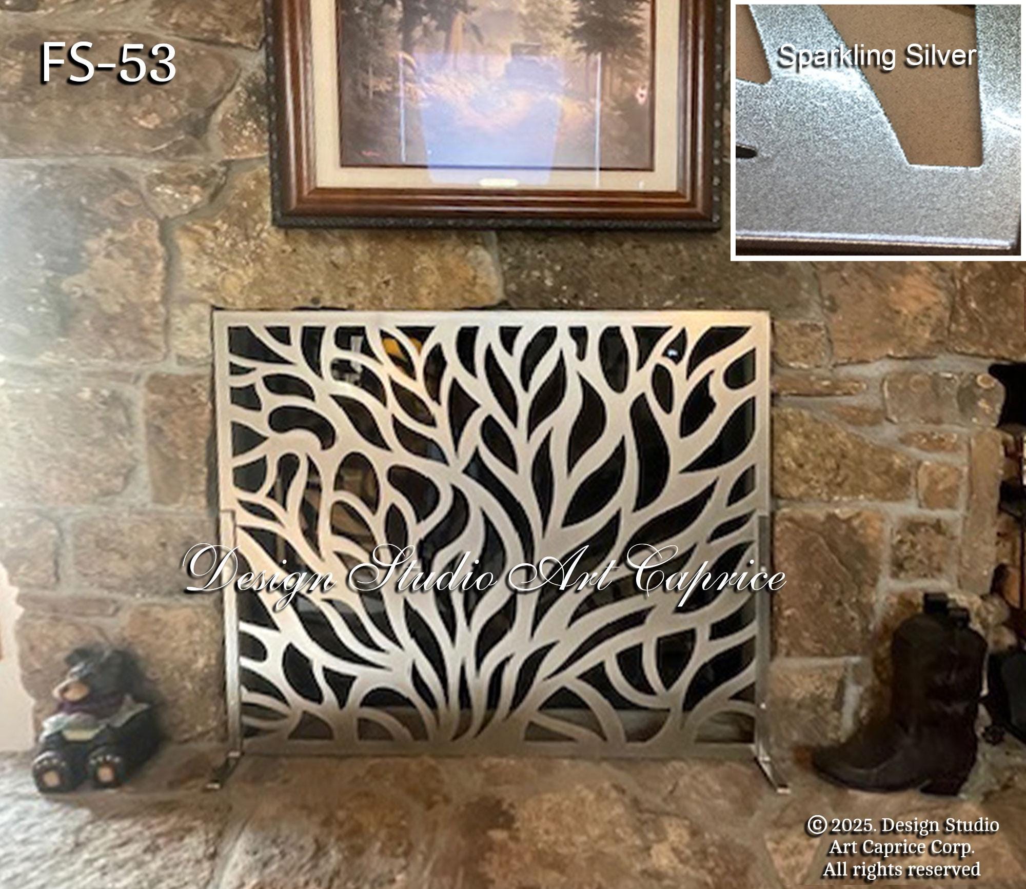 Decorative Fireplace Screen for Electric/gas Fireplace/ Unique
