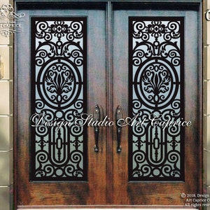 Entry Door Grill/French Doors Grill/ Security Window Metal Grill/Decorative Laser Cut Metal Panels/Custom  Designed/Outdoor or Indoor (09)