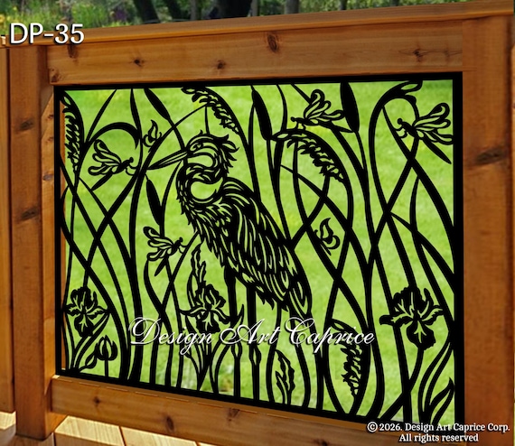 Laser Cut Metal Railing Panel | Heron Design, Custom Order (35) - Etsy