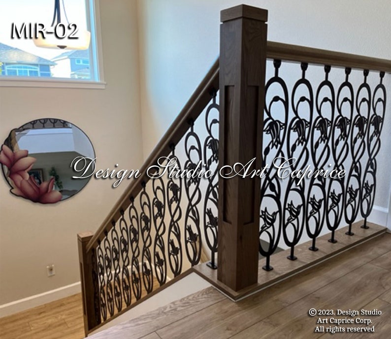 Modern Interior Railings/ Staircase Decorative Panel Inserts/ Metal Balusters/Metal Pickets/Custom Made/Outdoor or Indoor 02 image 2