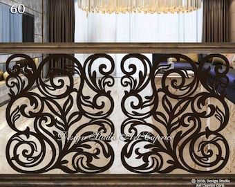 Modern Interior Stair Railing/ Decorative Panel Insert/ Single Stair Railing/ Custom Made/Outdoor or Indoor (60)