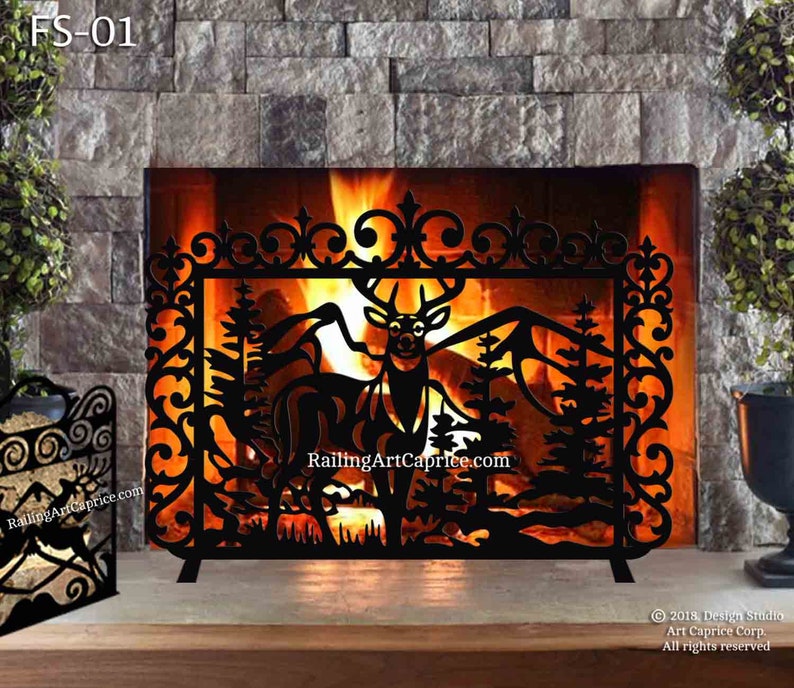 Fireplace Screens Mild Steel and Laser Cut Metal Art FS01 Etsy
