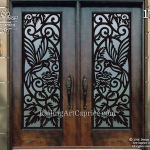 Entry Door Grill/French Doors Grill/ Security Window Metal Grill/Decorative Laser Cut Metal Panels/Custom  Designed/Outdoor or Indoor (17)