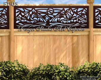 Aluminum Fence Topper /Custom Order/ Metal Privacy Screen /Fencing /Decorative Panel /Balcony, Deck Panel / Mountain - 05