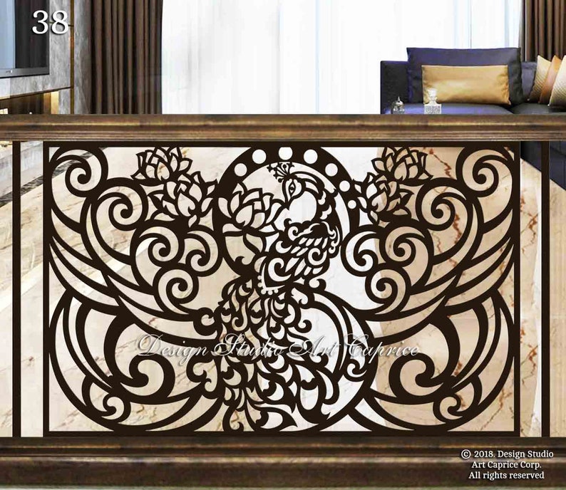 Peacock/ Modern Interior Railings/ Staircase Decorative Panel Inserts ...
