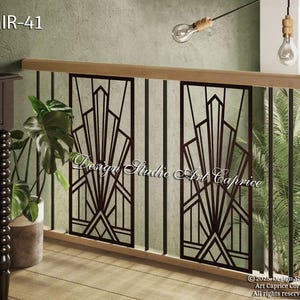 Art Deco Laser Cut Panel Inserts, Modern Interior Railings, Custom Made Metal Decorative Inserts (41)