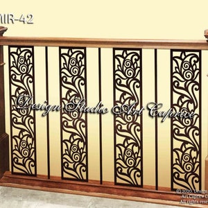 Modern Interior Railings/ Staircase Decorative Panel Inserts/ Metal Balusters/Metal Pickets/Custom Made/Outdoor or Indoor (42)