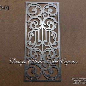 Kitchen & Wine Cabinet Metal Mullion Inserts/ Furniture Overlay / Decorative Laser Cut Metal Panel / Custom Made (01)