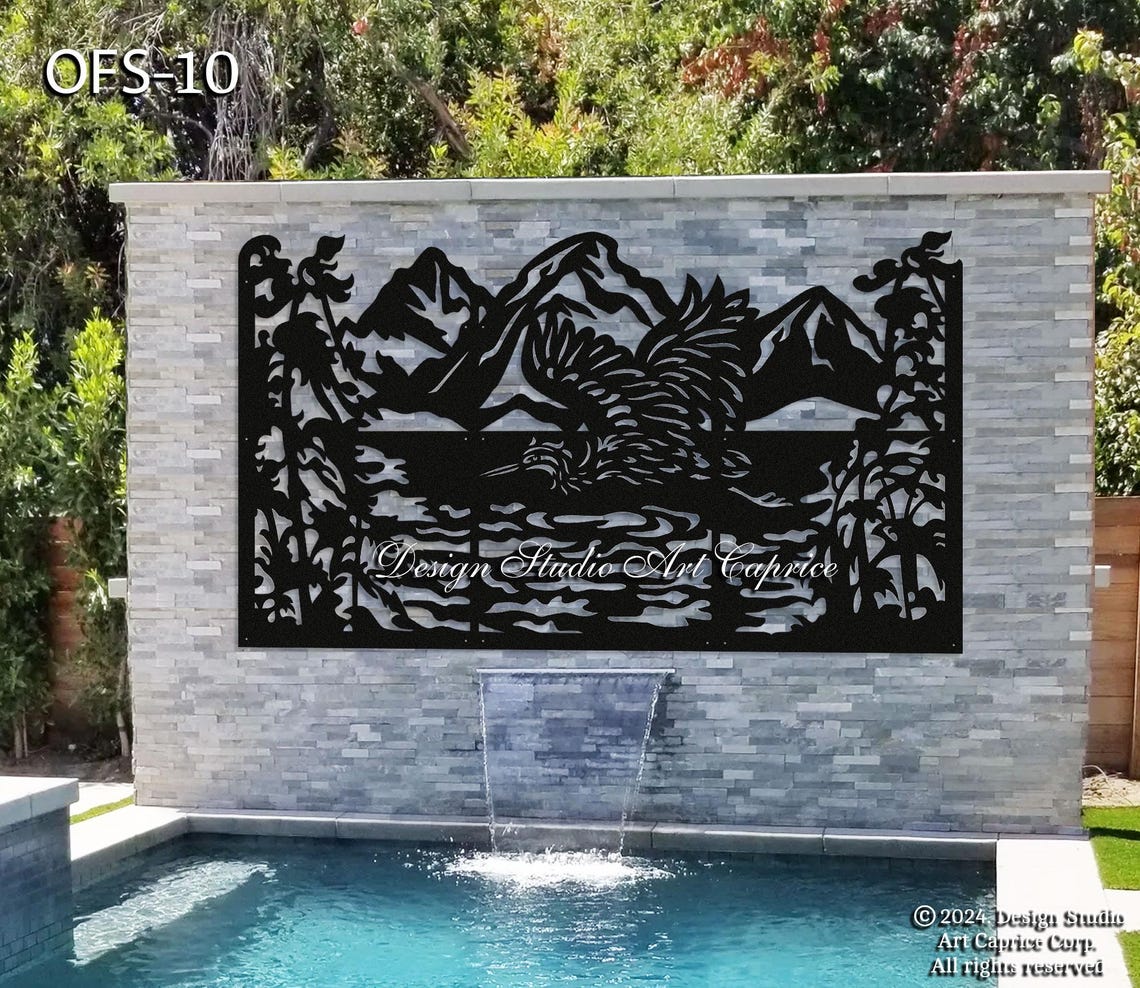 Metal Screen | Fence | Decorative Panel | Wall Art | Heron& Reeds ...