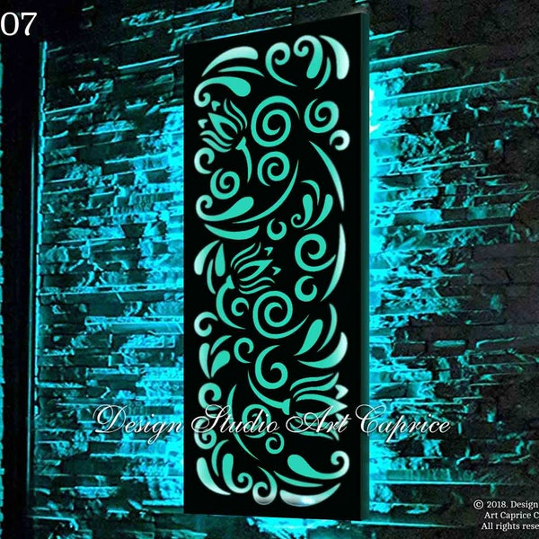 Metal Laser-Cut Screen | Light Box | Sculpture | Decor Light  | Wall Art | Home Illumination | Outdoor or Indoor (07)