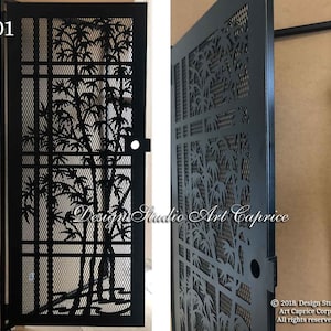 Entry Metal Security Screen Door /Storm Door / Decorative Laser Cut /Custom  Designed/Outdoor -01
