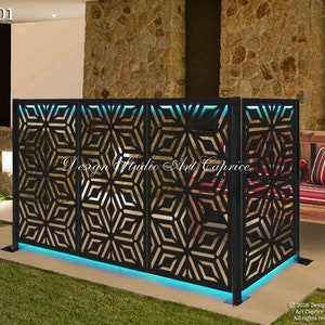 Freestanding Modular Metal Privacy Screen | Fence | Wall Art | Outdoor (FSF-01)