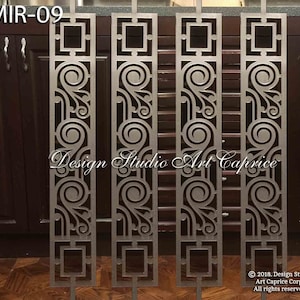 Modern Interior Railings/ Staircase Decorative Panel Inserts/ Metal Balusters/Metal Pickets/Custom Made/Outdoor or Indoor (09)