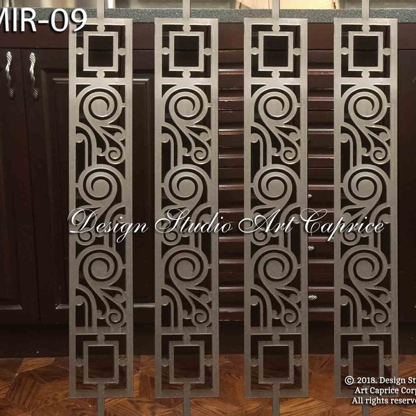 Art Deco Modern Interior Railings/ Staircase Decorative Panel Inserts/ Metal Balusters /Custom Made/Outdoor or Indoor (09)