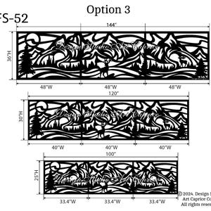 Metal Privacy Screen | Fence | Decorative Panel | Wall Art | Mountains | Outdoor or Indoor (52) image 3