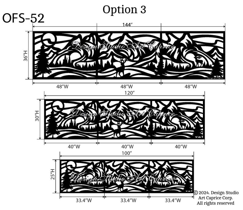 Metal Privacy Screen | Fence | Decorative Panel | Wall Art | Mountains | Outdoor or Indoor (52) image 3