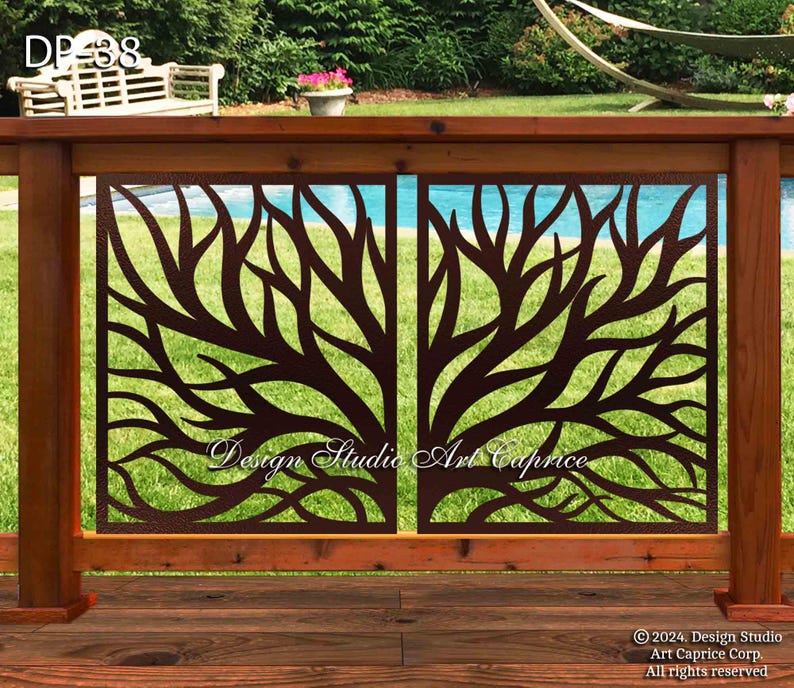 Tree Railing Metal Panel Metal Railing Panel / Deck Railing / Stair Railing / Custom Order ...