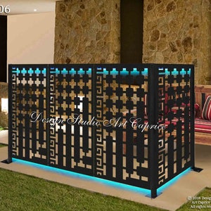 Freestanding Modular Metal Privacy Screen | Fence | Wall Art | Outdoor (FSF-06)