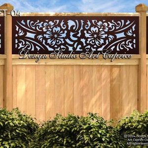 Aluminum Fence Topper /Custom Order/ Metal Privacy Screen /Fencing /Decorative Panel /Balcony, Deck Panel / Flowers - 04