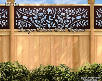 Aluminum Fence Topper /Custom Order/ Metal Privacy Screen /Fencing /Decorative Panel /Balcony, Deck Panel / Flowers - 04