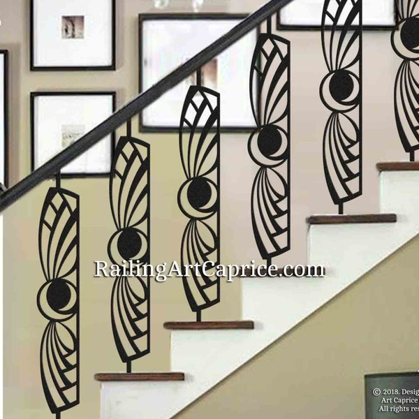 Modern Interior Railings/ Staircase Decorative Panel Inserts/ Metal Balusters/Metal Pickets/Custom Made/Outdoor or Indoor (18)