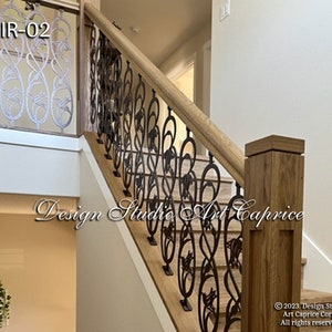 Modern Interior Railings/ Staircase Decorative Panel Inserts/ Metal Balusters/Metal Pickets/Custom Made/Outdoor or Indoor 02 image 3