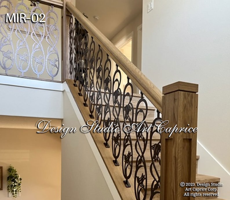 Modern Interior Railings/ Staircase Decorative Panel Inserts/ Metal Balusters/Metal Pickets/Custom Made/Outdoor or Indoor 02 image 3