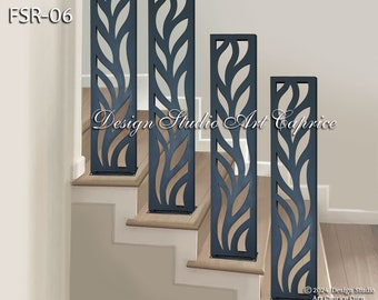 Stair Railing /Freestanding / Contemporary Artistic Design / Custom Made / Outdoor or Indoor (06)