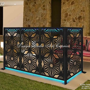 Freestanding Modular Metal Privacy Screen | Fence | Wall Art | Outdoor (FSF-02)