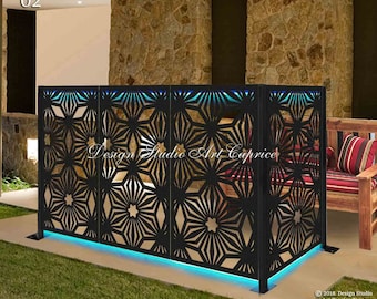 Freestanding Modular Metal Privacy Screen | Fence | Wall Art | Outdoor (FSF-02)