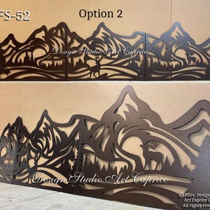 Metal Privacy Screen | Fence | Decorative Panel | Wall Art | Mountains | Outdoor or Indoor (52) image 1