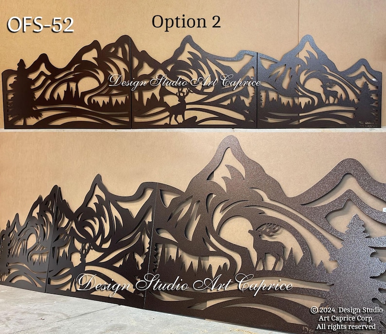 Metal Privacy Screen | Fence | Decorative Panel | Wall Art | Mountains | Outdoor or Indoor (52) image 1
