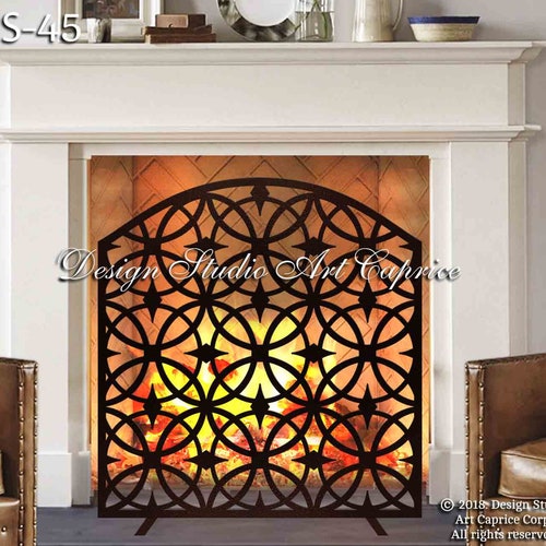 Fireplace Screens Mild Steel And Laser Cut Metal Art Fs 45 New Zealand Laser Cut Metal Art Fs 45, Very Tall Fireplace Screen