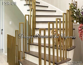 Stair Railing /Freestanding / Contemporary Artistic Design / Custom Made / Outdoor or Indoor (08)