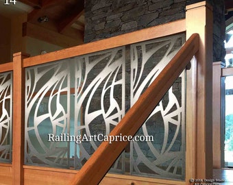 Modern Interior Railings/ Staircase Decorative Panel Inserts/ Metal Balusters/Metal Pickets/Custom Made/Outdoor or Indoor (14)