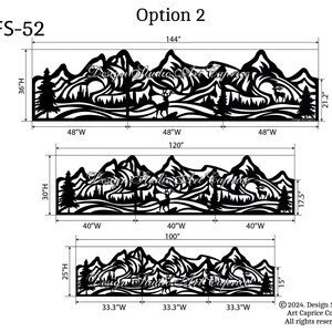 Metal Privacy Screen | Fence | Decorative Panel | Wall Art | Mountains | Outdoor or Indoor (52) image 2