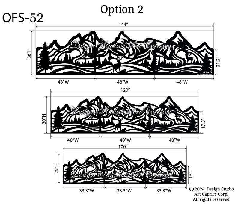 Metal Privacy Screen | Fence | Decorative Panel | Wall Art | Mountains | Outdoor or Indoor (52) image 2