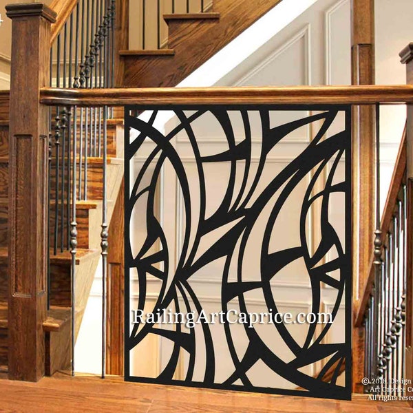 Modern Interior Railings/ Staircase Decorative Panel Inserts/ Metal Balusters/Metal Pickets/Custom Made/Outdoor or Indoor (14)