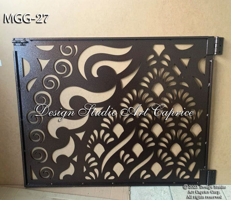 Custom Metal Entry Gate / Artistic & Unique Design / Made-to-order / Laser Cutting 27 Opening 49'' x 38''H inches