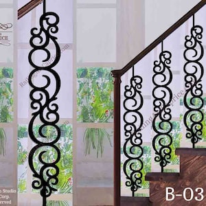 Modern Interior Railing/ Staircase Decorative Panel Inserts/ Metal Balusters/Metal Pickets/Custom Made/Outdoor or Indoor (BO-03)