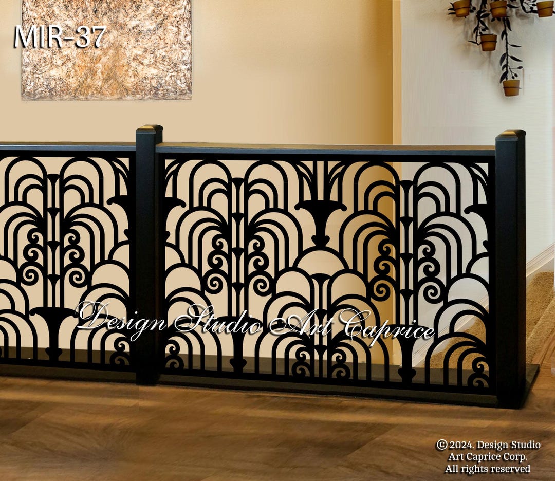 Decorative Railing Inserts Metal Interior Railing Panel Inserts / Art Deco / Custom Made / Outdoor ...